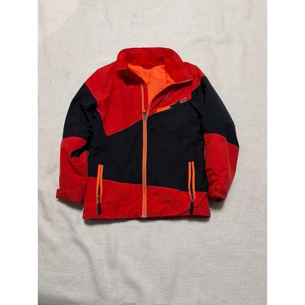 Spyder Kids Ski Snowboard Jacket Size 14 Red Black Orange Insulated